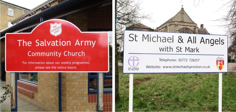 Church Signs on Existing Posts